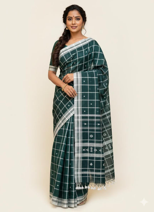 Sage green pure hand-woven tribal shantala saree
